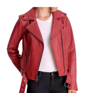 Red leather jacket